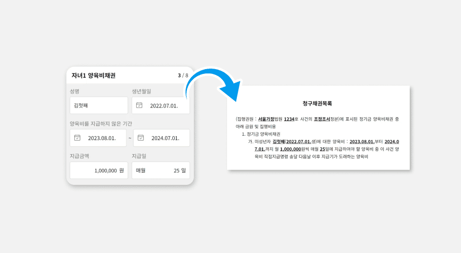 양육비지급명령신청서서식